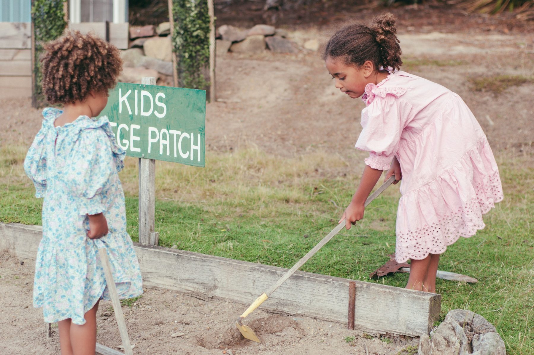 Children learning together in a garden